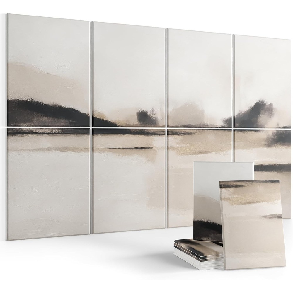 Wall Art Acoustic Panels 35X24  Sound Absorbing Decor 8-Pack - Misty Reflections